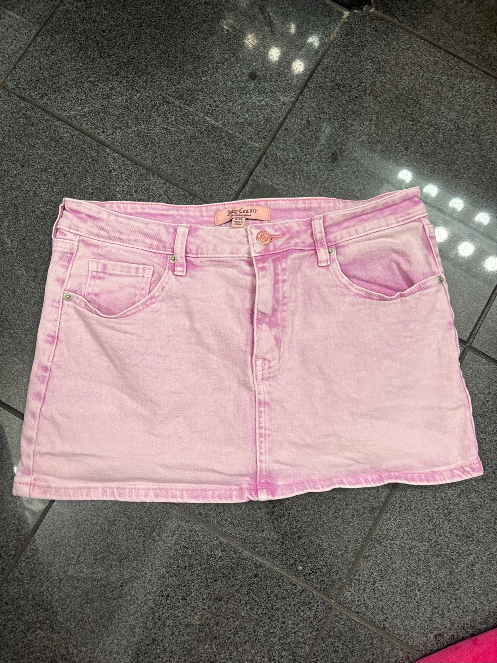 Juicy Couture Light Pink Denim Mini Skirt NWOT